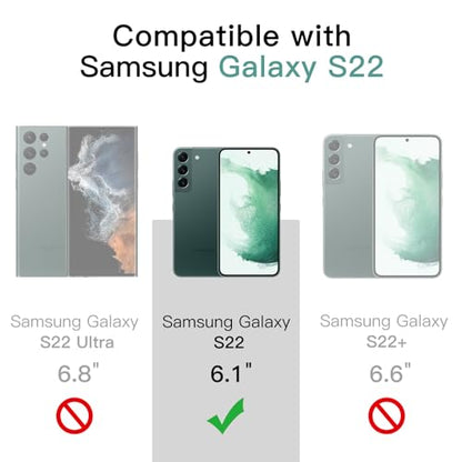JETech Case for Samsung Galaxy S22, Anti-Yellowing, Green | Shockproof Protection, Scratch Resistant Hard PC Back, Durable Transparent TPU Bumper - color: Green