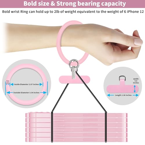 TACOMEGE Silicone Ring Phone Lanyard, Pink - color: Pink