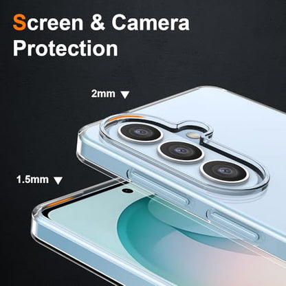 Silicone Clear for Samsung Galaxy S26 Case,Thin with Comfort Grip | Soft Slim-Fit TPU Galaxy S26 Phone Cover,Non-Slip,Shockproof Protection,Scrath-Resistant - size: Galaxy S26