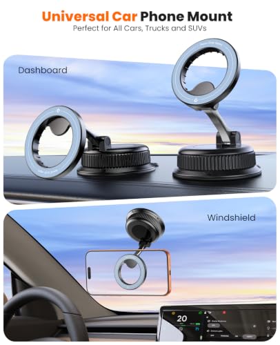 Magnetic Car Phone Holder, for MagSafe Car Mount Nano Gel Suction - color: Blue
