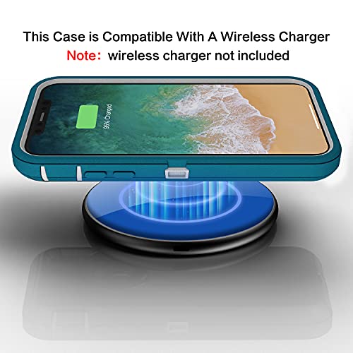 MXX Compatible with iPhone Xr Case, 3-Layer Super Protective Full Heavy Duty Body Tough Rugged Bumper Cover, Shock & Dust Proof, Designed for Apple Xr Phone Case 6.1" - color: Turquoise/Gray