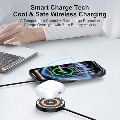 Wireless Charger for Samsung Magnetic Wireless Charger Fast Charging Pad - color: Black-5