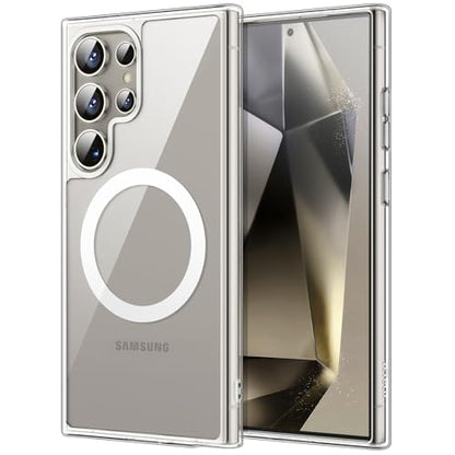 JETech Magnetic Case for Galaxy S24 Ultra, Compatible with MagSafe, Clear | Shockproof Protective Phone Cover, Scratch Resistant Clear Back - color: Clear, size: Galaxy S24 Ultra