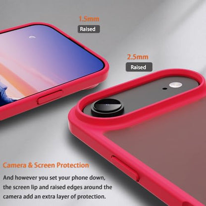 for iPhone 17 air Case Translucent Matte Phone Cover, [10 FT Military Grade Drop Protection] Slim Durable Shockproof Protective Bumper (Rose red, iPhone 17 air) - color: Rose Red, size: iPhone 17 Air