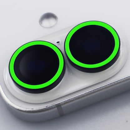 BONVAN for iPhone 17 Camera Lens Protector Glow in the Dark Tempered Glass Screen Accessories Luminous Lens Cover (2PCS) (Green) - color: Green