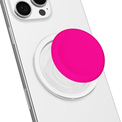 Svanove Silicone Magnetic Phone Grip Compatible with Magsafe Phone Grip Holder, Cute Cell Phones Grips Stand Collapsible Kickstand for iPhone Samsung, Slim Thin Matte Soft Rubber TPU, Neon Hot Pink - color: Hot Pink, style: Magnetic