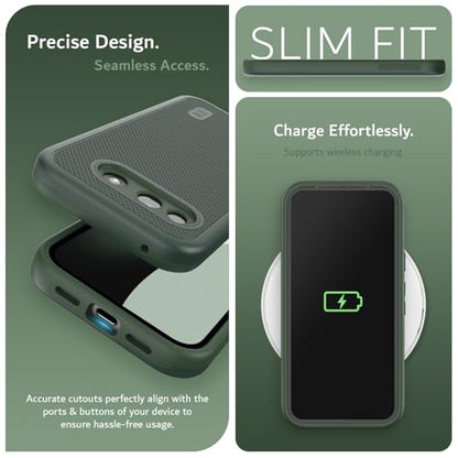TUDIA for Google Pixel 10a Case (2026) - [MergeGrip] Dual Layer Heavy Duty Slim [Military Grade Drop Tested] Shockproof Protective Pixel 10A Phone Cases - Pine Green - color: Pine Green, size: Pixel 10a Standard