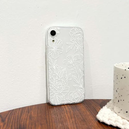 NITITOP Compatible for iPhone 17 Case Cute Clear Floral Flower - White | for Girls Women , Girly , Aesthetic , Soft TPU , Full Camera Lens , Protective , Shockproof Phone Cover - color: White