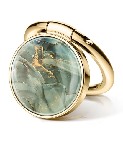 GVIEWIN Marble Cell Phone Ring Holder, Metal Kickstand Grip 360° Rotation - color: B-Desert Dream/Green