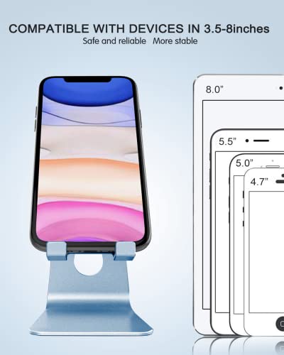 CreaDream Aluminum Cell Phone Stand, Adjustable Phone Holder for Desk - color: Sierra Blue