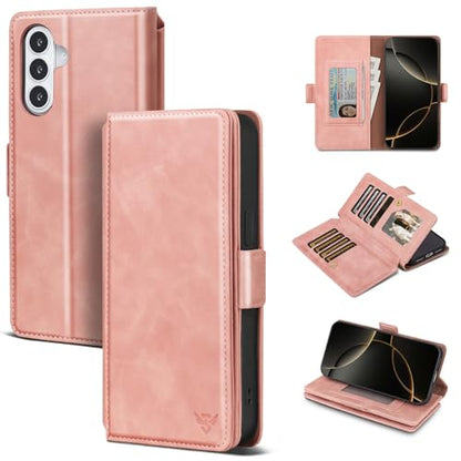 Compatible with Samsung Galaxy S26 Plus Case Wallet with Card Holder [9 Card Slot] Women Men,RFID Blocking Luxury PU Leather Phone Case Flip Protector Cover Credit Card Slot Kickstand,Pink - color: Pink, size: Samsung Galaxy S26 Plus - 6.7"
