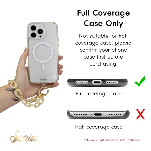 Sonix Phone Wristlet - Detachable Universal Smartphone Wrist Strap, Hands-Free Lanyard Cellphone Bracelet with Tether Tab - color: Ivory Marble