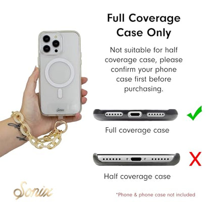 Sonix Phone Wristlet - Detachable Universal Smartphone Wrist Strap, Hands-Free Lanyard Cellphone Bracelet with Tether Tab - color: Ivory Marble
