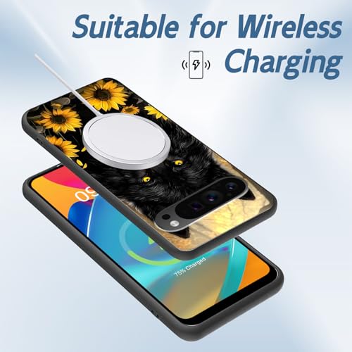 for Google Pixel 9 Pro XL Phone Case, TPU Shockproof Full Body Protection 6.8" Sunflower Wolf Cover for Pixel 9 Pro XL, Lightweight Compatible Wireless Charging, Screen Protector Film - color: Sunflower Wolf
