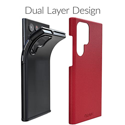 Crave Galaxy S22 Ultra Case, Shockproof Protection Dual Layer Case for Samsung Galaxy S22 Ultra 5G (6.8 inch) - Red - color: Red, size: Galaxy S22 Ultra