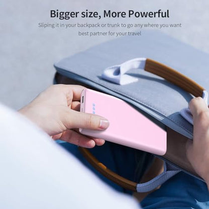 Portable Charger Power Bank 26800mah,Ultra-High Capacity Safer External Cell Phone Battery Pack,2 USB Output High Speed Charging Power bank Compatible with iPhone 17/16/15/14/13 Samsung Android-Pink - color: Pink