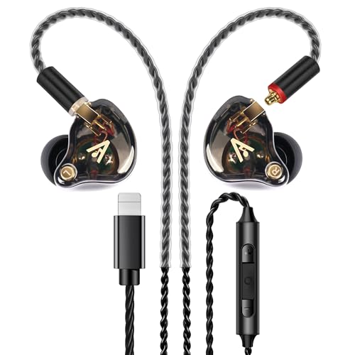 Audiovance Vibes 202ML HiFi Wired Earbuds for iPhone 14/13/12/11/X, Pro Max - color: 1-Black