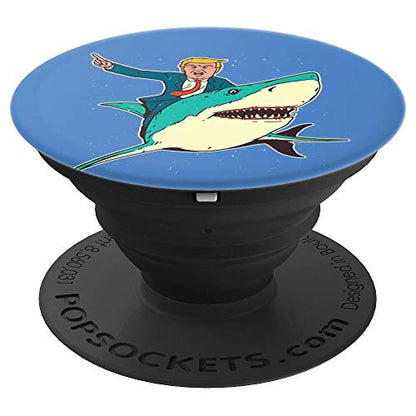 USA President Trump riding a shark PopSockets PopGrip: Swappable Grip for Phones & Tablets