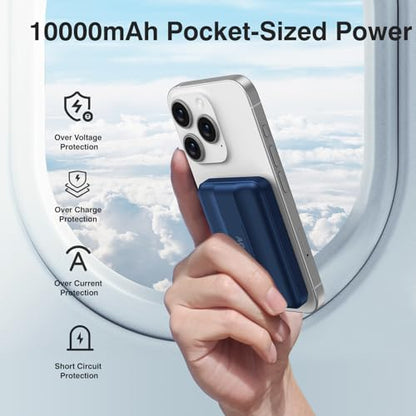 AOGUERBE for MagSafe Portable Charger, 10000mAh Magnetic Charger for iPhone - color: Royal Blue