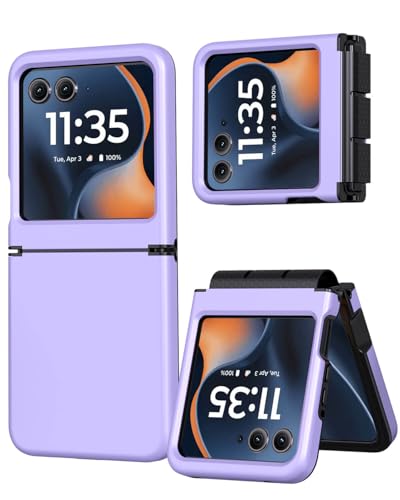 Hinge Protection for Motorola Razr 2026/2025/2024 Case (Purple) | TPU bumper & hard PC, raised camera edges, shockproof, slim, lightweight, dual-layer cover, wireless charging compatible - color: Purple
