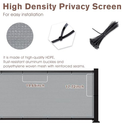 SUNNY GUARD 3' x 16' Balcony Privacy Screen, HDPE Patio Railing Cover Fence - color: Light Gray, size: 0 3' x 1 6'