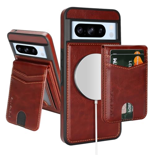 SkyEagle for MagSafe Google Pixel 8 Pro Wallet Case,Brown - color: Brown, size: Google Pixel 8 Pro 6.7"