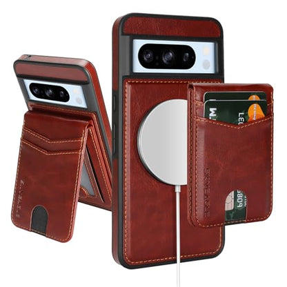 SkyEagle for MagSafe Google Pixel 8 Pro Wallet Case,Brown - color: Brown, size: Google Pixel 8 Pro 6.7"