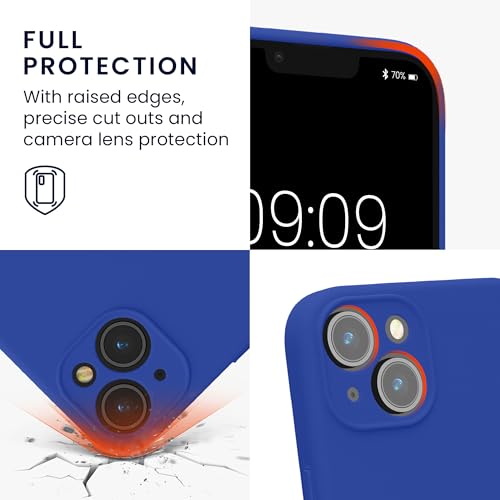 kwmobile Case Compatible with Apple iPhone 14 Case - Slim TPU Silicone Phone Cover - Soft Touch Finish - Baltic Blue - color: Baltic Blue, size: iPhone 14