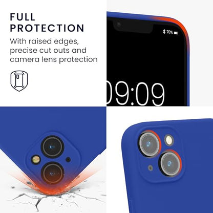 kwmobile Case Compatible with Apple iPhone 14 Case - Slim TPU Silicone Phone Cover - Soft Touch Finish - Baltic Blue - color: Baltic Blue, size: iPhone 14