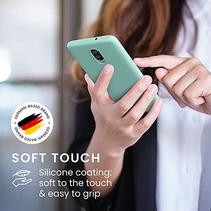 kwmobile Case Compatible with OnePlus 6T Case - Slim Protective TPU Silicone Phone Cover - Mint Matte - color: mint matte