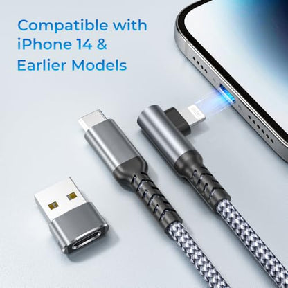 Elebase for iPad 9th 8th Generation Charger Cable with USB Adapter 3.3FT - color: Angled-Gray, size: 3.3 FT