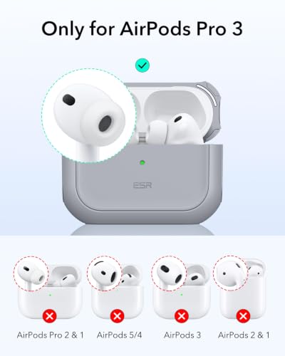 ESR for AirPods Pro 3 Case, Compatible with MagSafe, Gray - color: Gray, size: AirPods Pro 3 Case