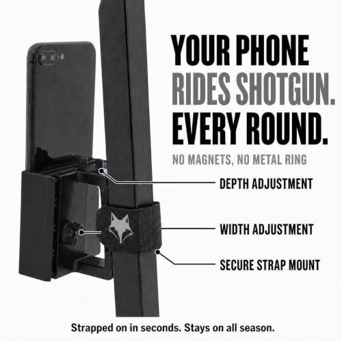 Strap Style Golf Cart Phone Holder, Golf Cart Phone Mount by Desert Fox - color: Black