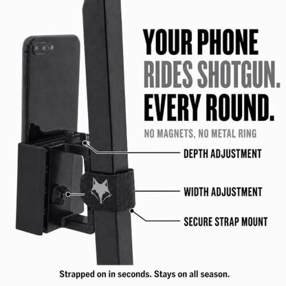 Strap Style Golf Cart Phone Holder, Golf Cart Phone Mount by Desert Fox - color: Black