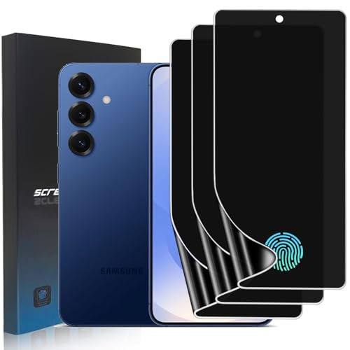 3 Pack Privacy Screen Protector for Samsung Galaxy S25 [Not Glass], Anti-Spy Full Adhesive Flexible TPU Film for Samsung Galaxy S25 5G 6.2", 3D Curve Fit, Anti-Scratch, Support Fingerprint Reader - size: Samsung Galaxy S25