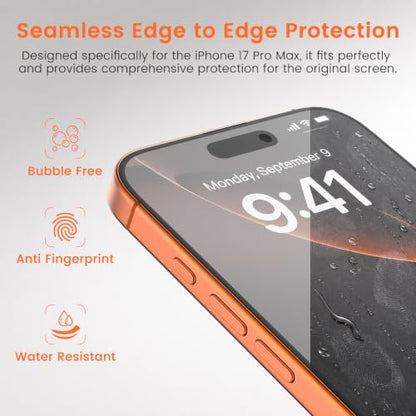 Privacy Screen Protector for iPhone 17 Pro Max Dust-Free Tray 2-Pack