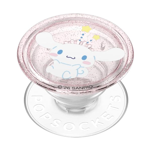 PopSockets Adhesive Phone Grip, Holder- Cinnamoroll Pink - color: Cinnamoroll Pink Glitter, style: Adhesive
