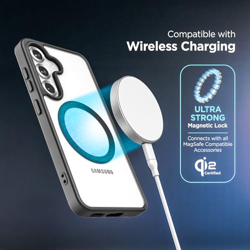 Encased SlimShield for Samsung Galaxy S25 Case with Belt Clip (Compatible with MagSafe Qi2) Slim Magnetic Holster Case (Clear) - color: Clear, size: S25