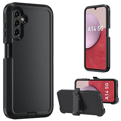 for Samsung Galaxy A14 5G case,A14 5G Heavy Duty case,[Military Grade Protective ][Shockproof] [Dropproof] [Dust-Proof], ONLY Fit Galaxy A14 5G Phone (Black) - color: Black