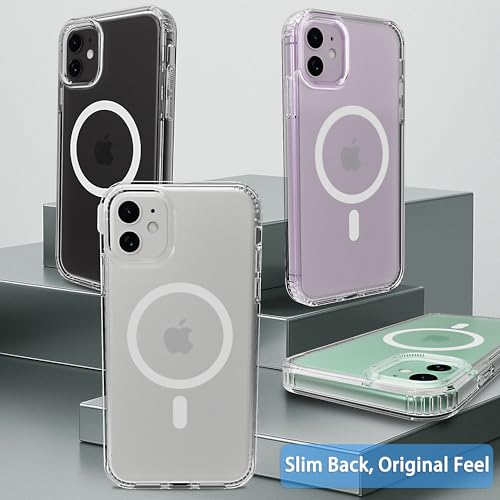 Magnetic iPhone 12/12Pro case,Compatible with Magsafe, Military-Grade Protection,Slim Translucent Matte Shockproof with Anti-Scratch Anti-Fingerprint Phone Cover (transparent, iPhone 12/12Pro) - color: Transparent, size: iPhone 12/12Pro