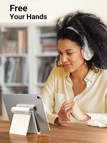 UGREEN Tablet Stand Holder for Desk 2 Pack Stand Compatible with iPad 10.2 11 Inch 9.7 Pro Mini 6 5 4 3, Desktop Portable Phone Holder Adjustable Home Office Accessories, White - color: White