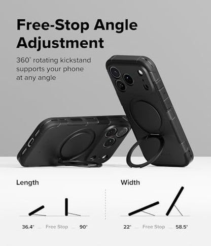 Ringke for iPhone 17 Pro Case [Alles Pro Black] | Compatible with MagSafe, 360° Rotating Kickstand, Camera Control Capture Button Protection, Powerful Magnet - color: Black, size: iPhone 17 Pro