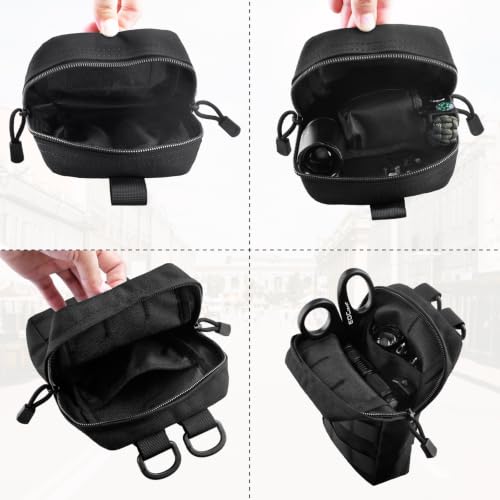 TRIWONDER Tactical Cigarette Pouch Molle Small Military Bag Battery Cigarette Case EDC Utility Card Holder Lighter Slot Mini Cigar Waist Pack - color: 11 Black