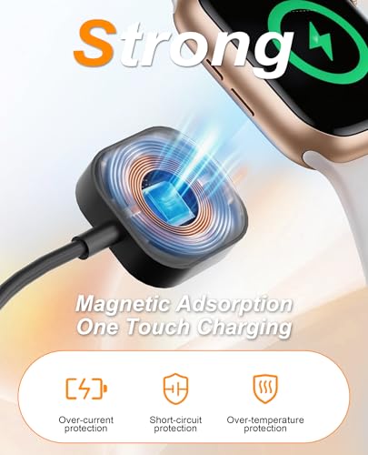 3 in 2 Retractable USB C Cable for Apple Watch Charger - 100W USB C and iWatch Charger with Data Sync, Portable Travel Cable for iWatch Ultra 2/SE2/Series 11-1, iPhone 17/16/15, iPad, AirPods, MacBook