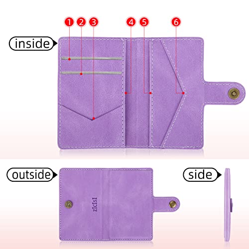 Magnetic Wallet Compatible with MagSafe with 5 Card Holders for iPhone 16/15/14 Pro Max/14 Pro/14 Plus/13/12 Series with RFID Protected,Vegan Leather,Purple - color: Purple