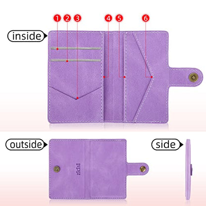 Magnetic Wallet Compatible with MagSafe with 5 Card Holders for iPhone 16/15/14 Pro Max/14 Pro/14 Plus/13/12 Series with RFID Protected,Vegan Leather,Purple - color: Purple