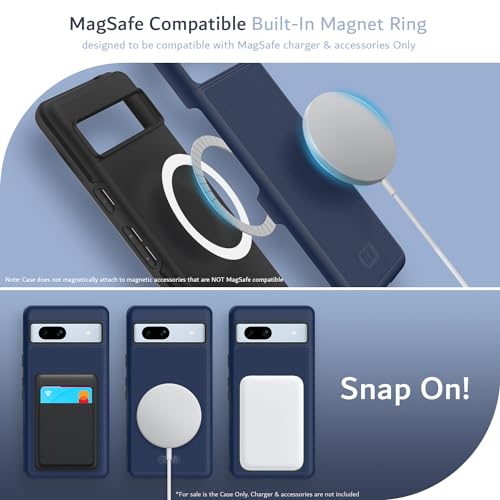 TUDIA MergeGrip [Magsafe Compatible] Google Pixel 7a Case 2023, [Military Grade Drop Tested] Raised Edge for Screen&Camera Protection Dual Layer Slim Heavy Duty 7A Phone Cases Cover - Indigo Blue - color: Indigo Blue, size: Magnetic Pixel 7a