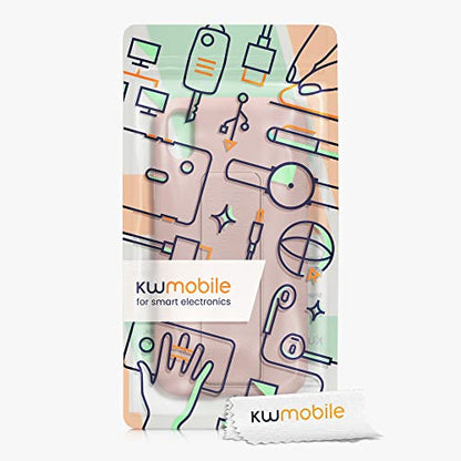 kwmobile Case for Apple iPhone XR Case - Soft TPU Cover with Silicone Coating - with Hand Strap and Stand Function - Shockproof - Dusty Pink - color: dusty pink