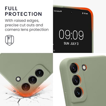 kwmobile Case Compatible with Samsung Galaxy S22 Case - Slim TPU Silicone Phone Cover - Soft Touch Finish - Gray Green - color: gray green, size: Galaxy S22