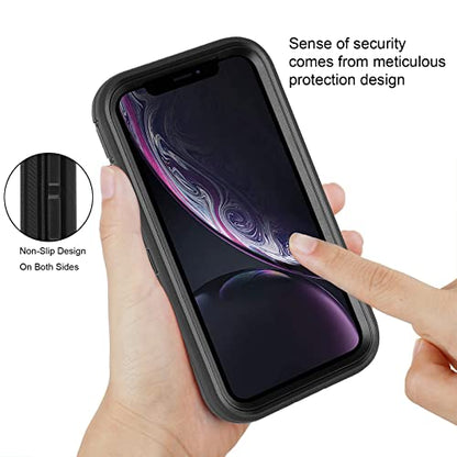 Co-Goldguard Case for iPhone XR Case 3-Layer Heavy Duty Bumper Cover Military Grade Drop Protection Shockproof Phone Case for iPhone XR 6.1 Black - color: Black01